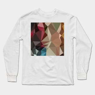 Butterscotch Brown Abstract Low Polygon Background Long Sleeve T-Shirt